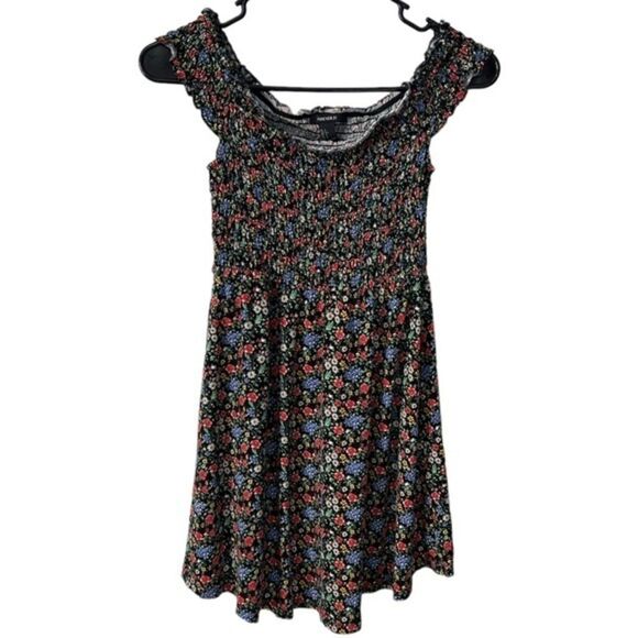 Forever 21 Black Dress With Floral Pattern - Picture 1 of 3